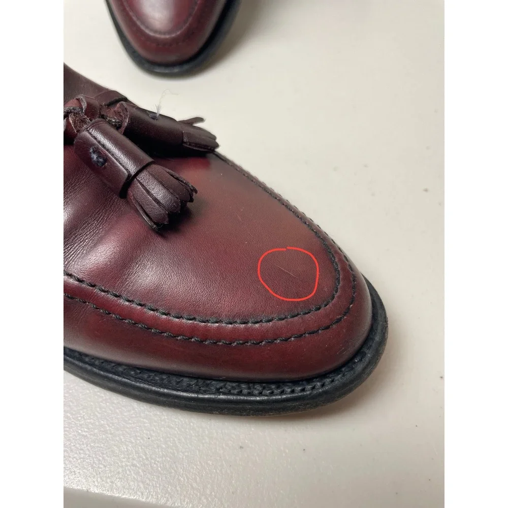 Allen Edmonds Grayson Tassel Loafers Burgundy Leather Men's Dress‎ Shoes 9.5D